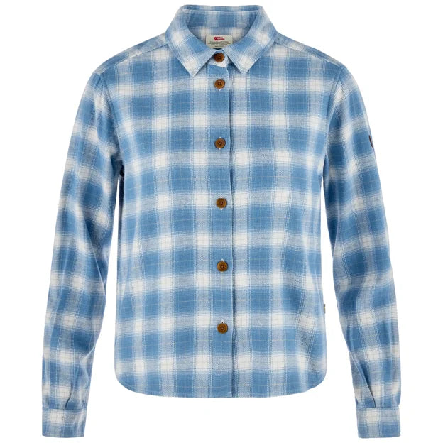 Övik Boxy Flannel Shirt W Eggshell-Lavender Mist XXS Main image