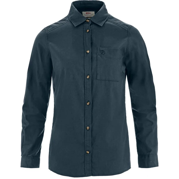 Övik Lite Flannel Shirt W Chalk White-Chestnut XXS