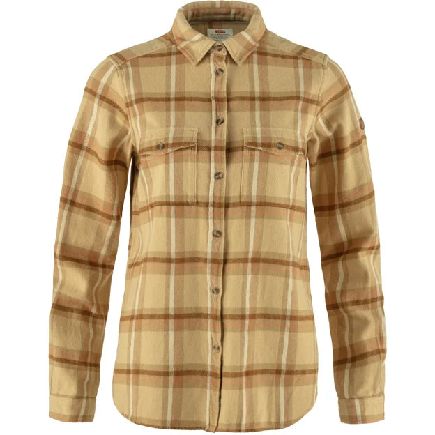 Övik Heavy Flannel Shirt W Chalk White-Dune Beige XXS Secondary image