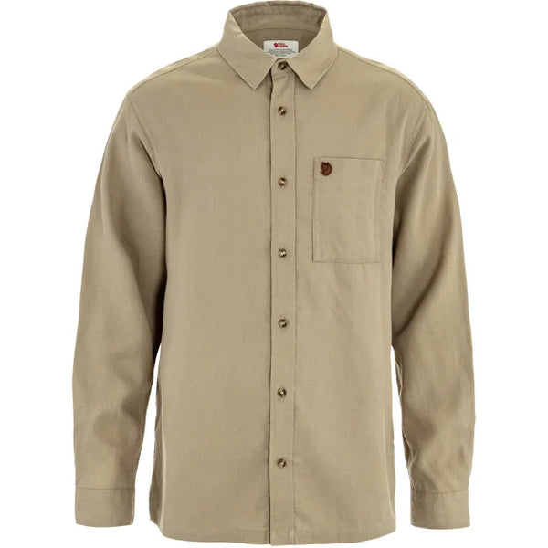 Övik Relaxed Hemp Shirt LS M Chalk White-Sand Stone XS