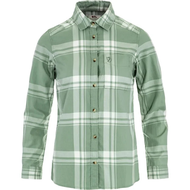 Övik Lite Flannel Shirt W Chalk White-Chestnut XXS