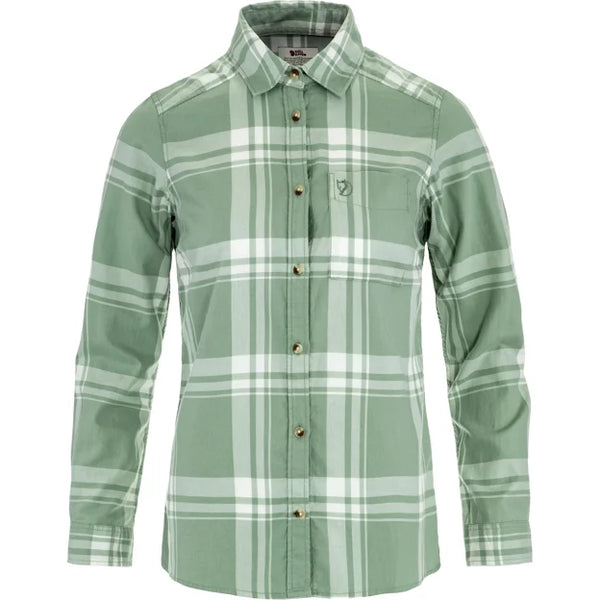 Övik Lite Flannel Shirt W Chalk White-Chestnut XXS