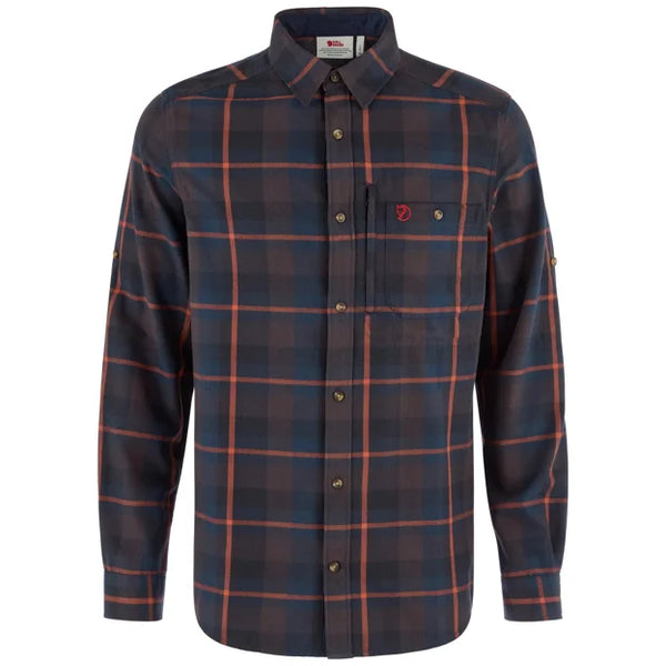 Fjällglim Regular Shirt M Wood Brown-Black Oak XS