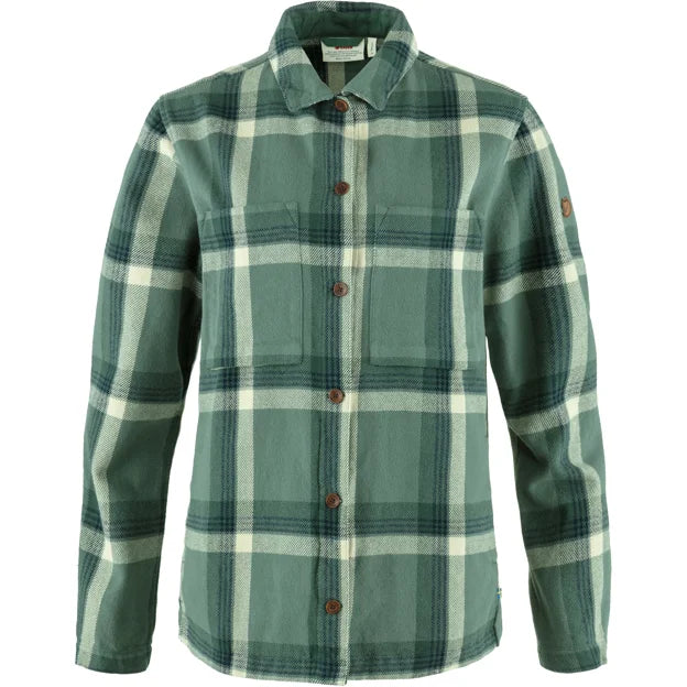 Singi Flannel Overshirt W Chalk White-Dune Beige XXS