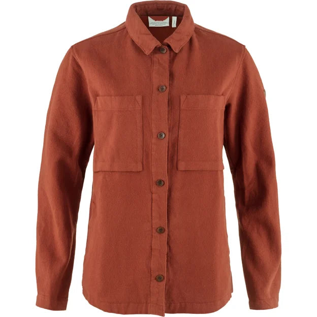 Singi Flannel Overshirt W Chalk White-Dune Beige XXS