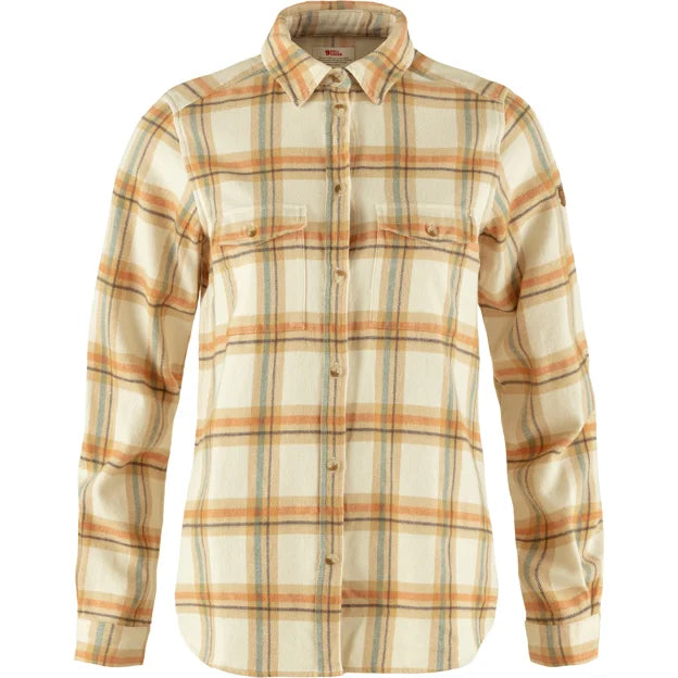 Övik Heavy Flannel Shirt W Chalk White-Dune Beige XXS Main image