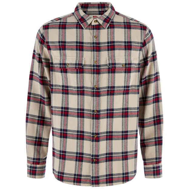 Övik Heavy Flannel Shirt M Dark Navy-Buckwheat Brown XS