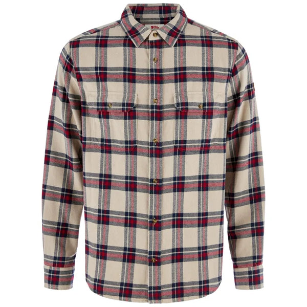 Övik Heavy Flannel Shirt M Dark Navy-Buckwheat Brown XS