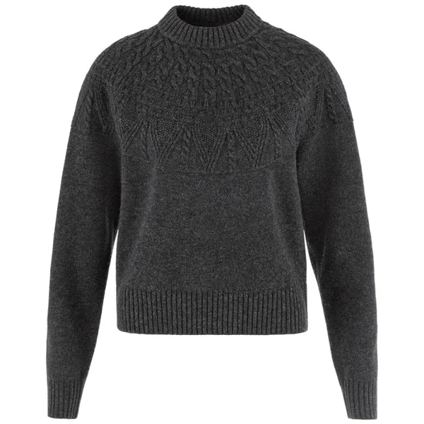Övik Solid Jacquard Knit W Dark Grey XXS