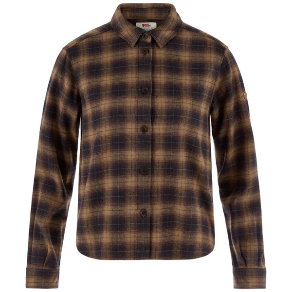 Övik Boxy Flannel Shirt W Eggshell-Lavender Mist XXS
