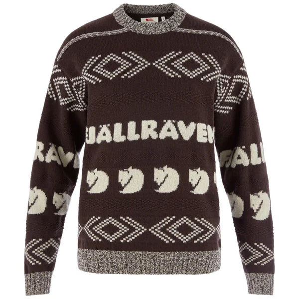 Fjällräven Jacquard Knit W Black Oak-Light Beige XXS