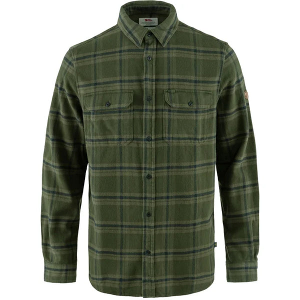 Övik Heavy Flannel Shirt M Dark Navy-Buckwheat Brown XS