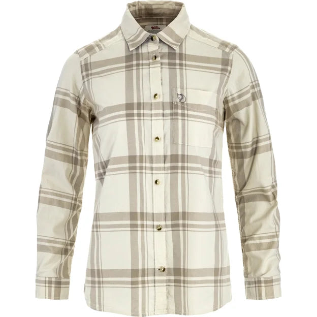 Övik Lite Flannel Shirt W Chalk White-Chestnut XXS